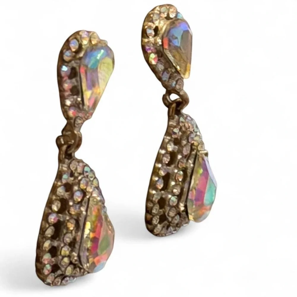 Rhinestone‎ Teardrop Crystal Dangle Earrings